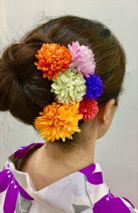 京都着物レンタル花かんざし　髪飾り付け放題　一例